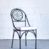 Silla de forja de respaldo redondeado