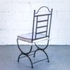 Silla de forja de respaldo cuadrado