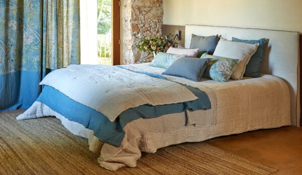 Cojín de lino Mary - Azul