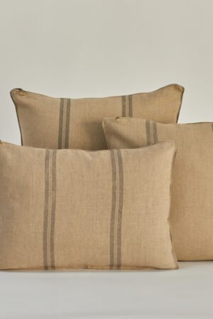 Cojín de lino Vasili Line - Plomo