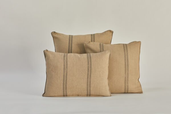 Cojín de lino Vasili Line - Plomo