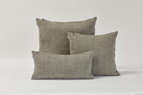 Cojín de lino Amedeo - Gris jaspeado