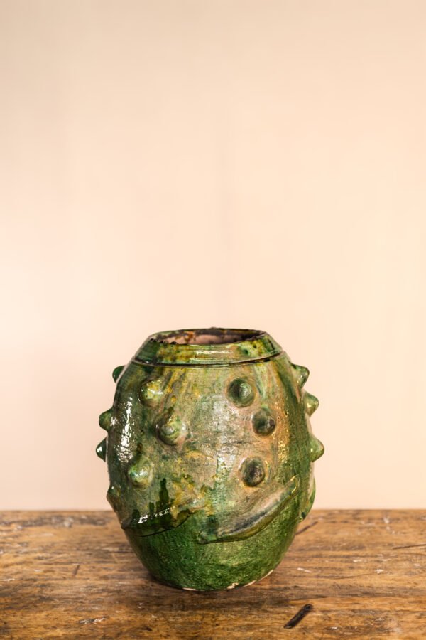 72 La Foret-1455 Macetero punteado vidriado