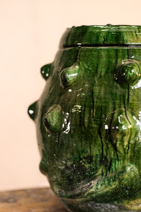 72 La Foret-1457 Macetero punteado vidriado