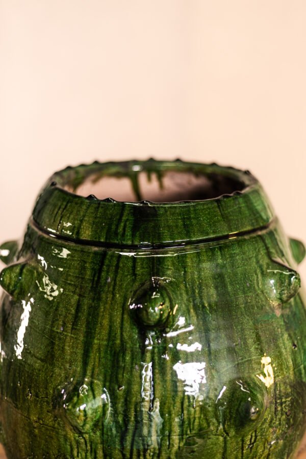 72 La Foret-1458 Macetero punteado vidriado