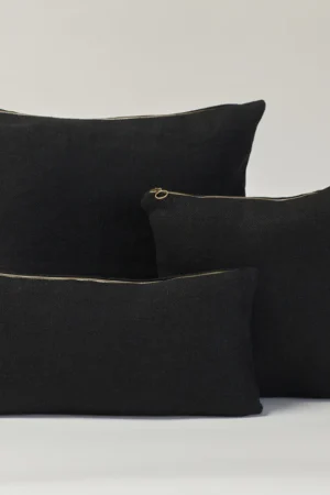 Cojín de lino Amedeo - Negro