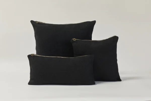 Cojín de lino Amedeo - Negro